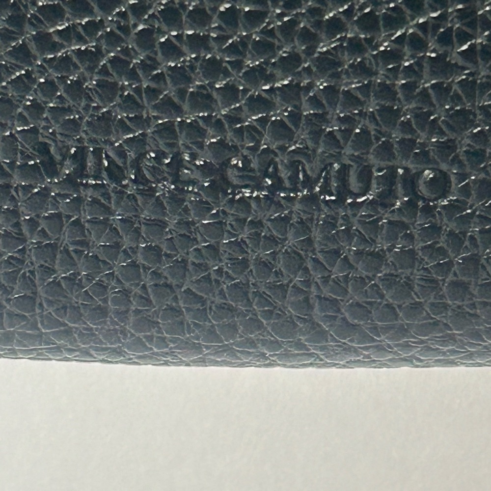 Vince Camuto Black Pebbled Soft Leather Gray Stripe Tote Laptop Bag - Picture 3 of 8